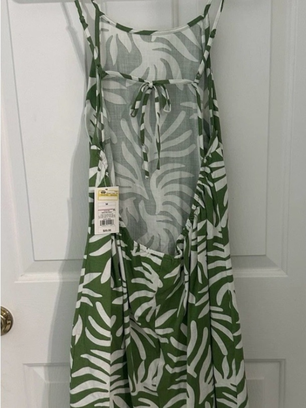 A new day NWT XX L Green and White Leaf Print Slip Dress - Picture 10 of 12